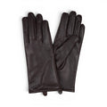 The Happy Shoe Shop Thomas Cook womens chocolate brown soft leather gloves with wool blend lining.