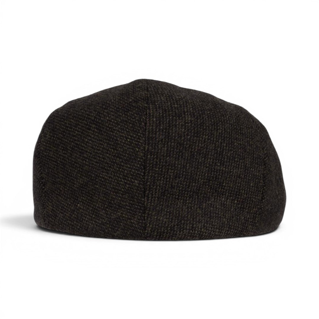The Happy Shoe Shop Thomas Cook Samuel Driver Cap in dark brown wool with a tailored fit and subtle logo emboss.