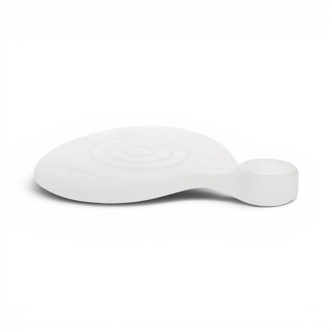 The Happy Shoe Shop Trimsole Gel Forefoot Cushions are white medical-grade silicone pads with a toe loop for support.