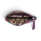 The Happy Shoe Shop Vendula London coin purse interior showing card slots, keychain, and iconic printed cotton lining