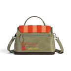 The Happy Shoe Shop Vendula London Flower Shop Mini Grace Bag in amber vegan leather with sunflower embroidery.