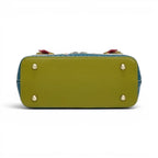 The Happy Shoe Shop Vendula London Shakespeare's Twelfth Night Mini Grace Bag with green base and gold feet.
