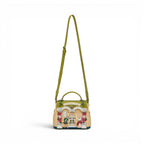The Happy Shoe Shop Vendula London Shakespeare's Theatre bag with theatre facade, figures, and floral details. Vegan leather.