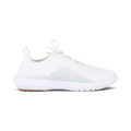 The Happy Shoe Shop Emu SpringBrook white Merino wool sneakers with a breathable knitted mesh upper and white sole.