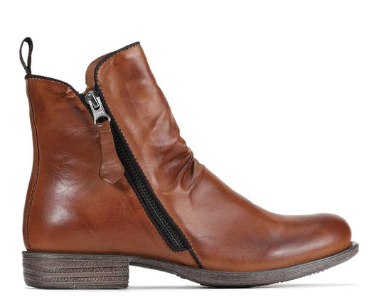 EOS Wilds Double Zip Ankle Boot Brandy