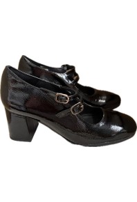 Desiree Black Patent Heel 