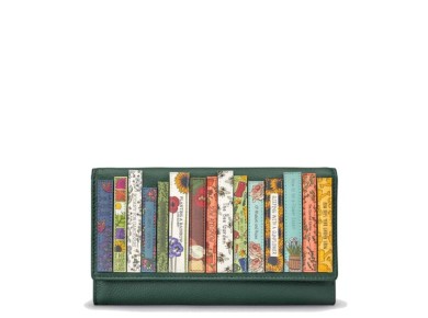 Yoshi Leather Flap Over Wallet Bookworm Green Fingers